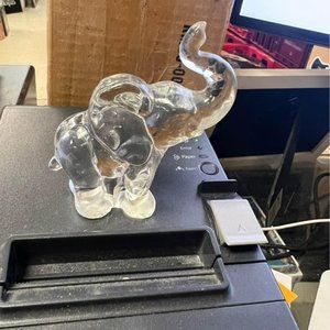 Lefton clear glass elephant.